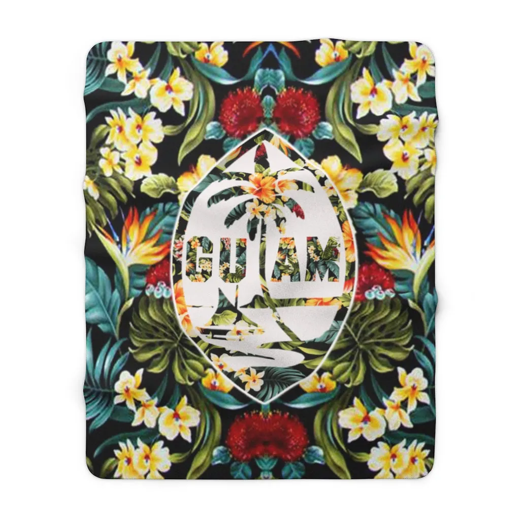 Guam Floral Fleece Blanket