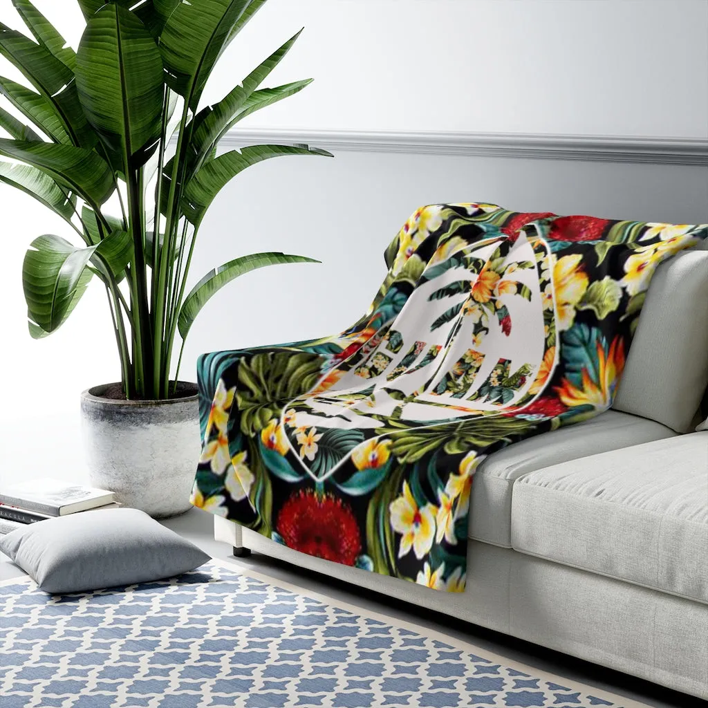 Guam Floral Fleece Blanket