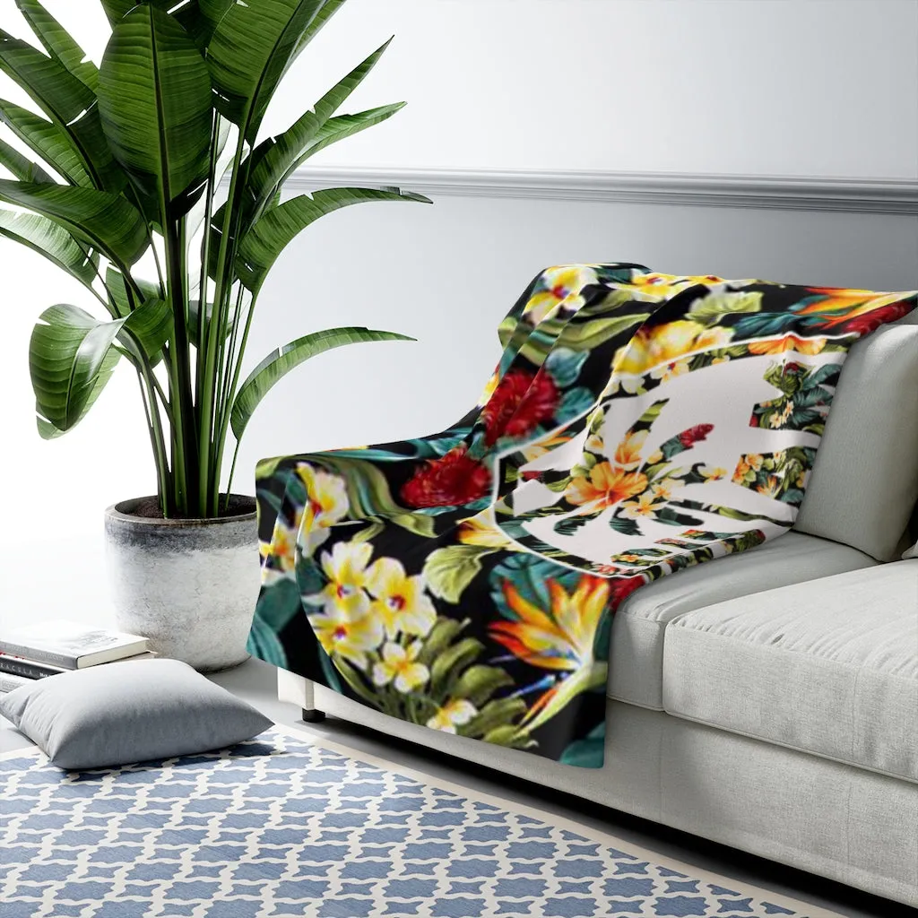 Guam Floral Fleece Blanket