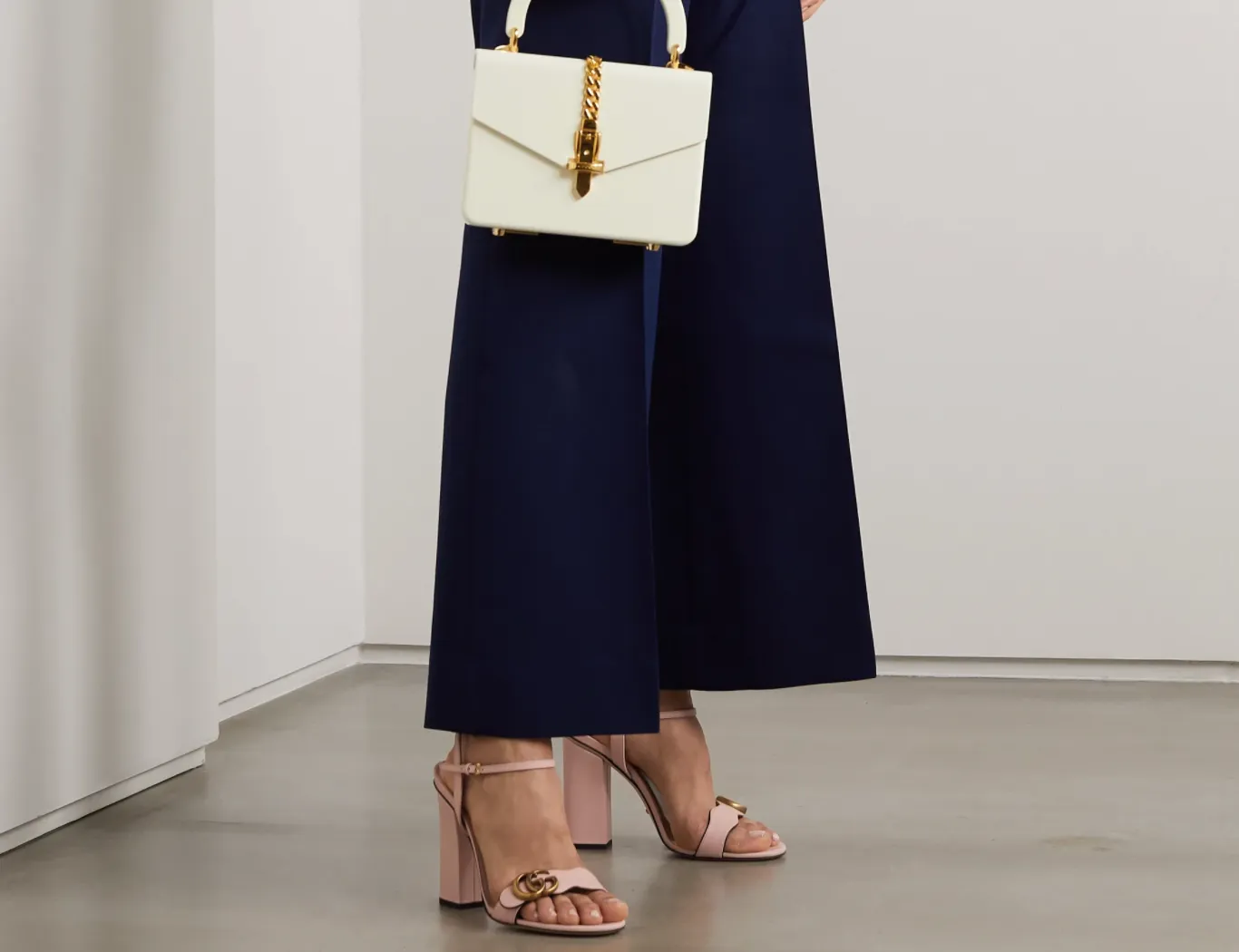 Gucci GG Marmont Block Heel Sandal in Perfect Pink