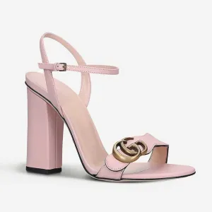 Gucci GG Marmont Block Heel Sandal in Perfect Pink