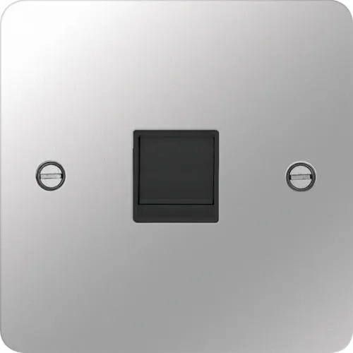 Hager WFRJ45PSB Sollysta Flat Plate RJ45 Socket - Polished Steel   Black Insert