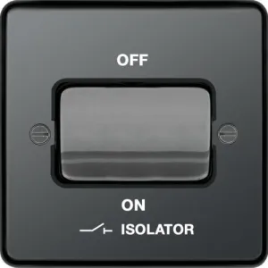 Hager WRPS3PIBNB Sollysta Raised Plate 3 Pole Isolator Switch - Black Nickel   Black Insert