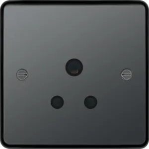 Hager WRS51BNB Sollysta Raised Plate 5A 1G Unswitched Socket - Black Nickel   Black Insert