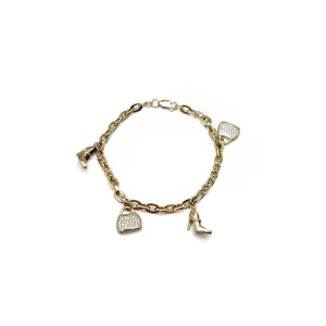 Handbag & Heel Charm Bracelet (14K)