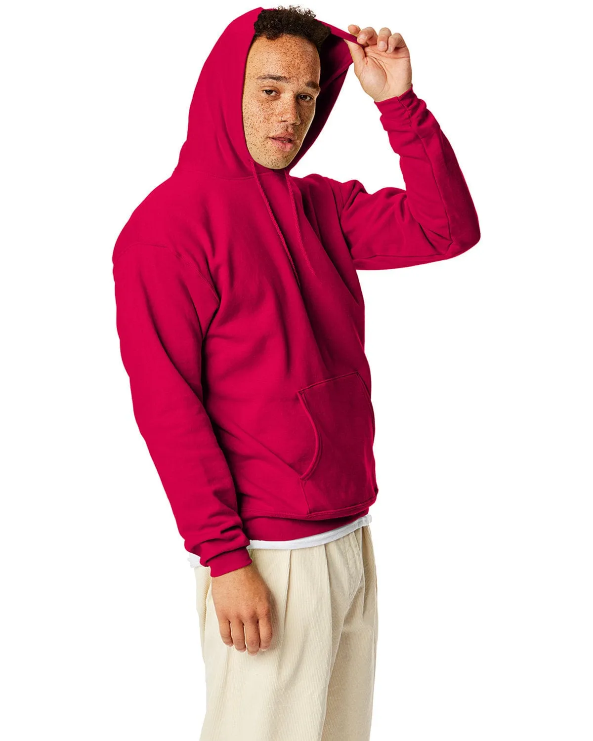Hanes 50/50 Hoodie Sweatshirt | Athletic Crimson