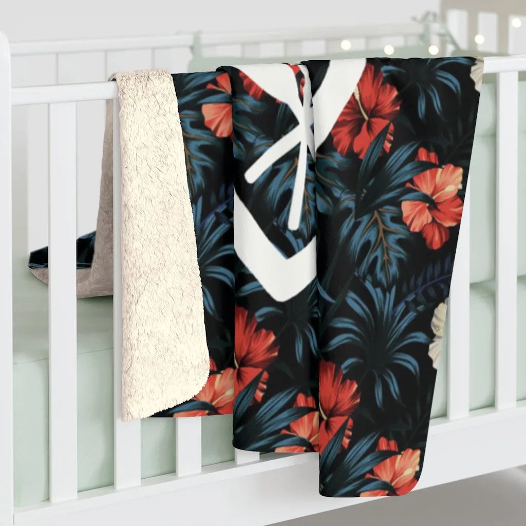 Hawaii Floral Shield Fleece Blanket