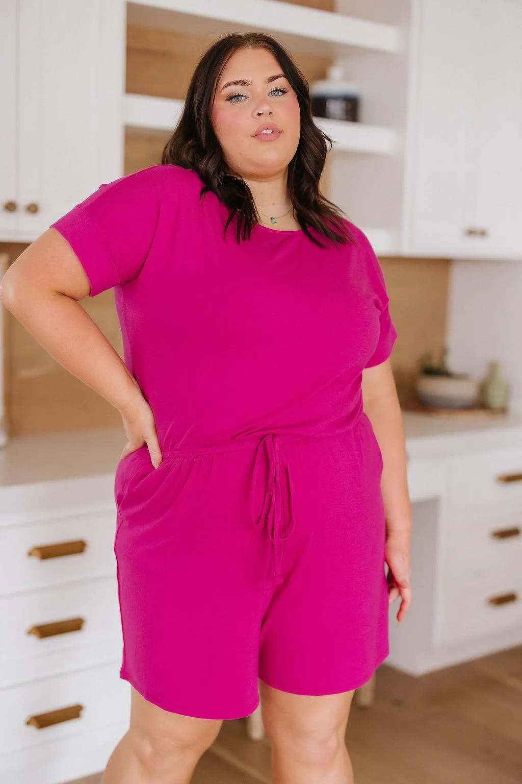 Hazel Blues® |  Real Cozy Romper in Magenta