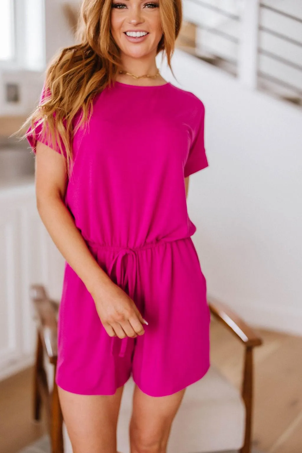 Hazel Blues® |  Real Cozy Romper in Magenta
