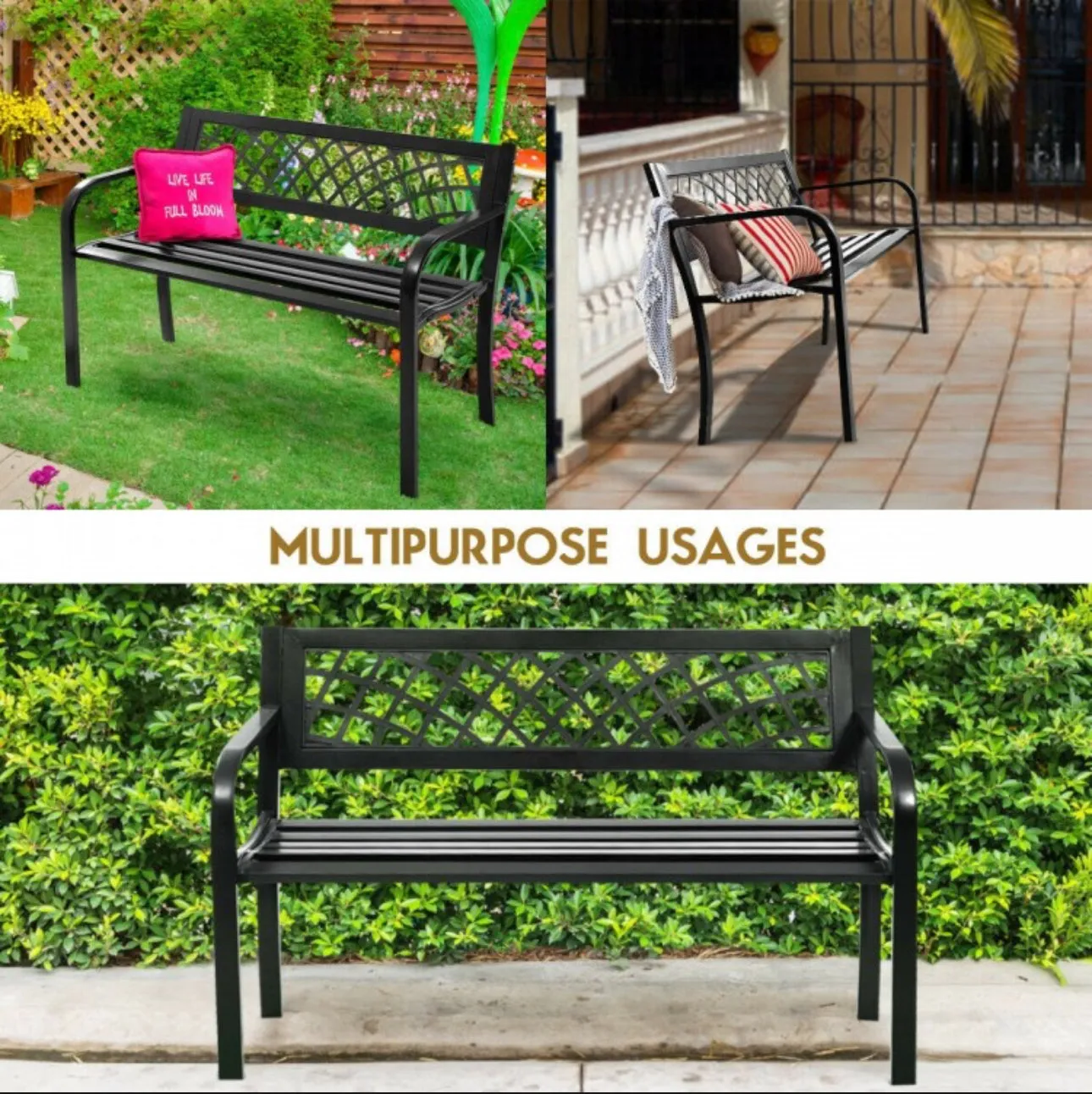 Heavy Duty Bench Steel Frame Deck For Outdoor Patio Deck