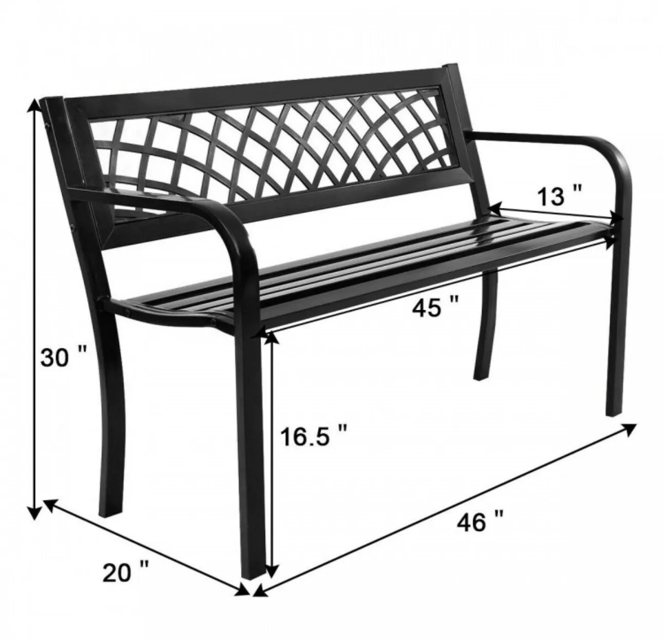 Heavy Duty Bench Steel Frame Deck For Outdoor Patio Deck