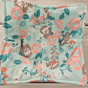 Hedgehogs and Roses - Reversible 100% Cotton Bowl Cozy