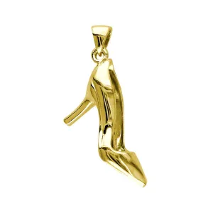 High Heel Shoe, Pump Charm in 14K Yellow Gold