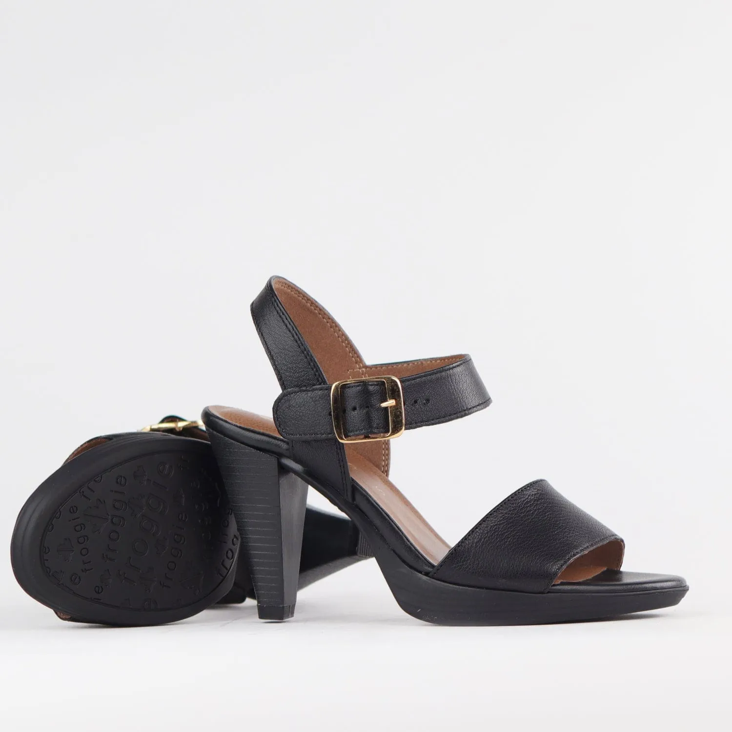 High heel Slingback Sandals in Black Multi - 12511