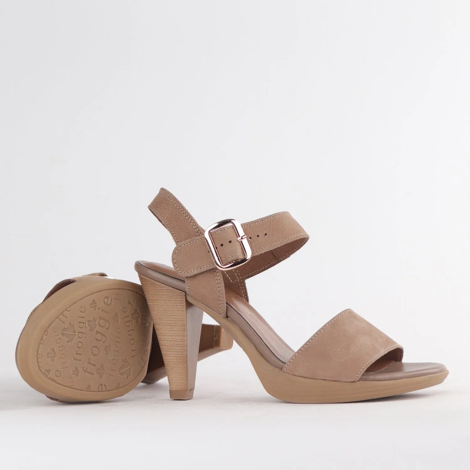 High heel Slingback Sandals in Stone Multi - 12511