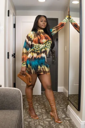 HONEY DRIP MULTI PRINT MINI DRESS (FINAL SALE)