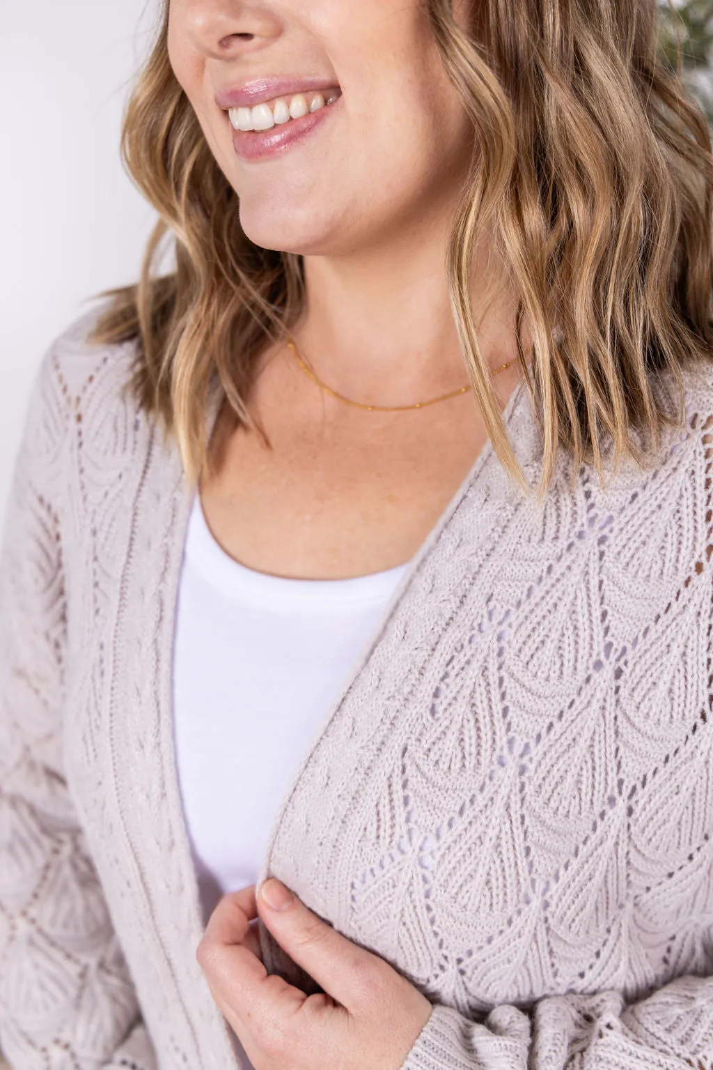 IN PRODUCTION Open Knit Cardigan - Neutral