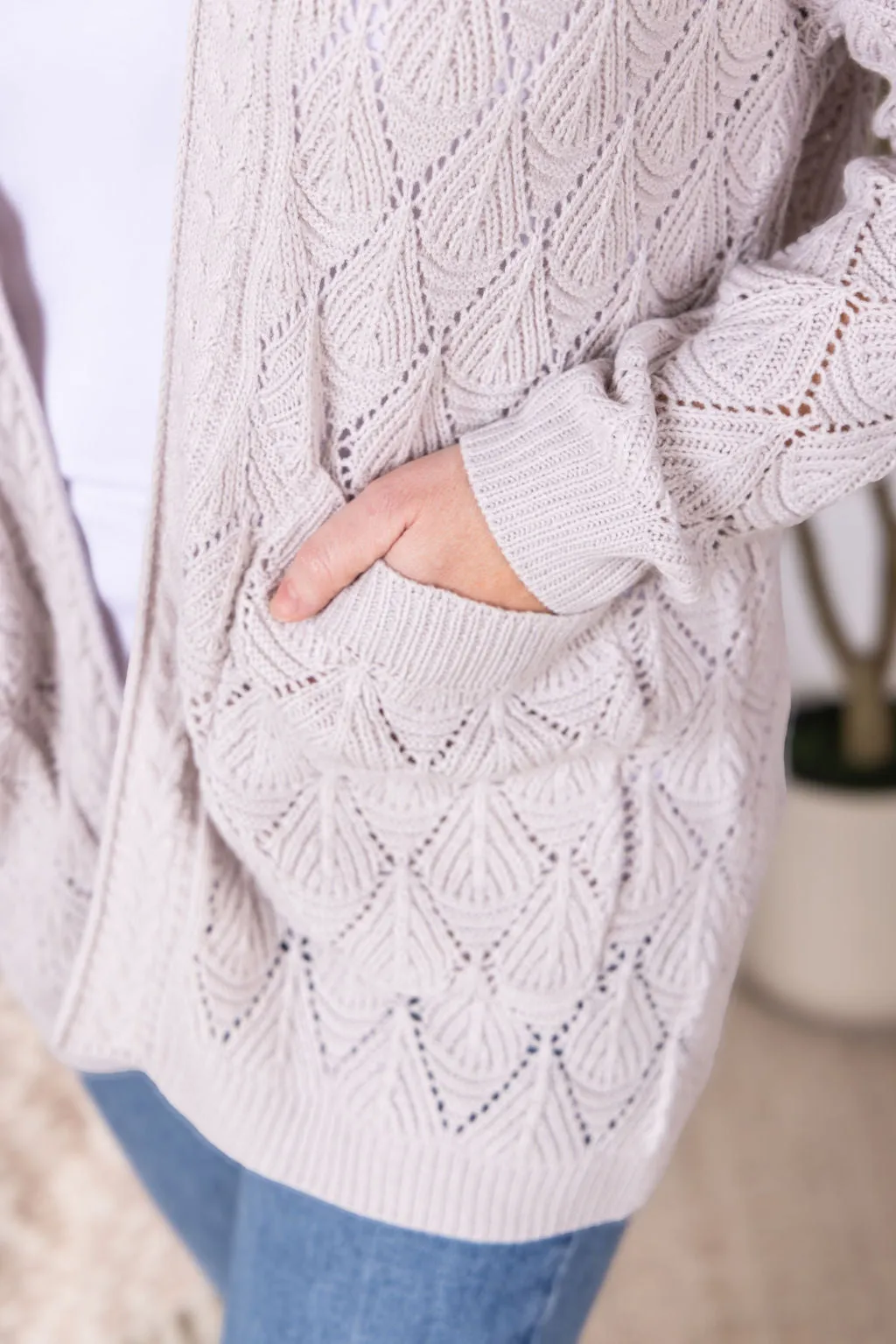 IN PRODUCTION Open Knit Cardigan - Neutral