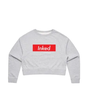 Inked Crop Crew Sweatshirt - Athletic Heather