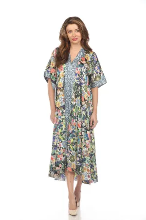 Johnny Was Chelsea Gardens Silk Kimono Dress Boho Chic C49922