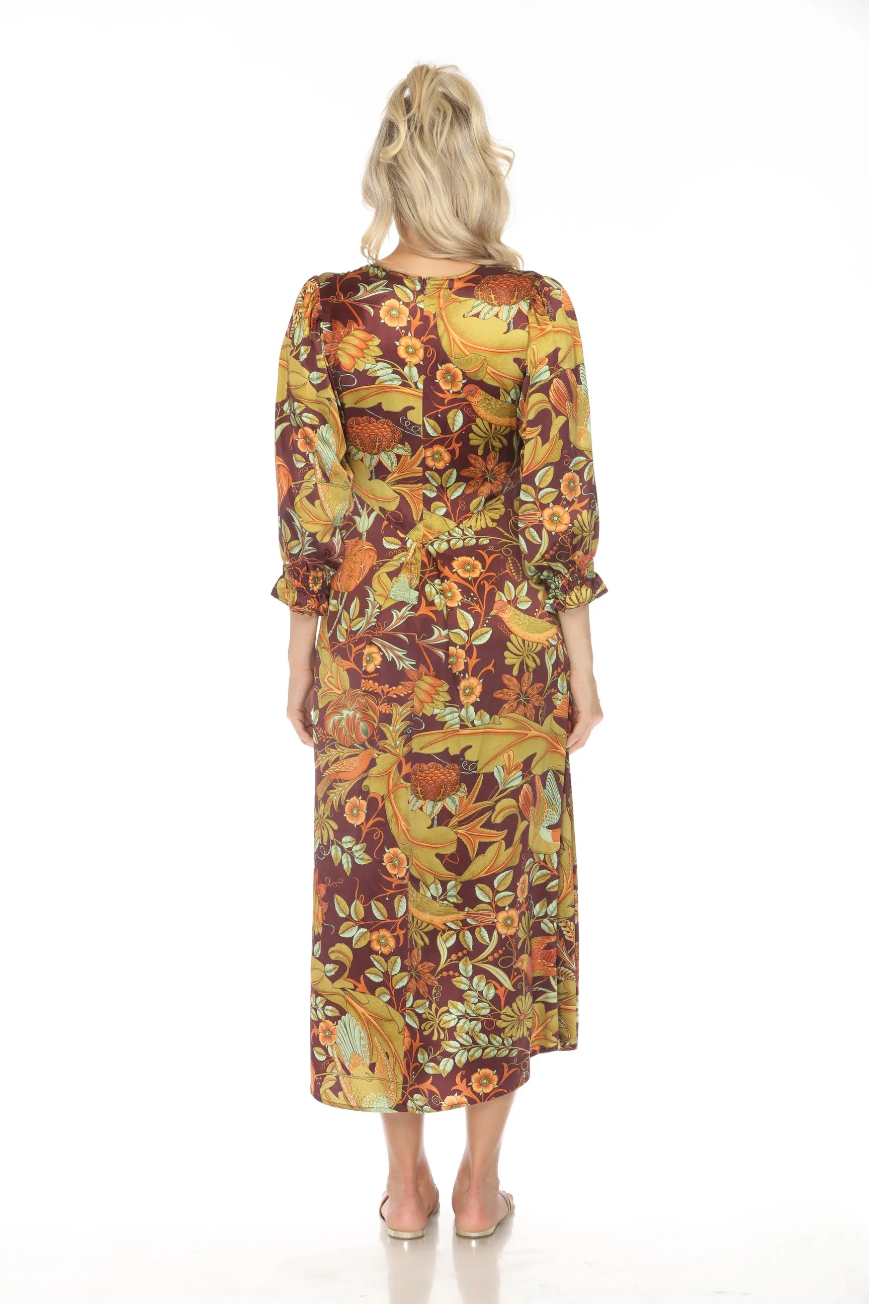 Johnny Was Workshop Salamanca Handkerchief Hem Silk Dress W38923 Boho Chic