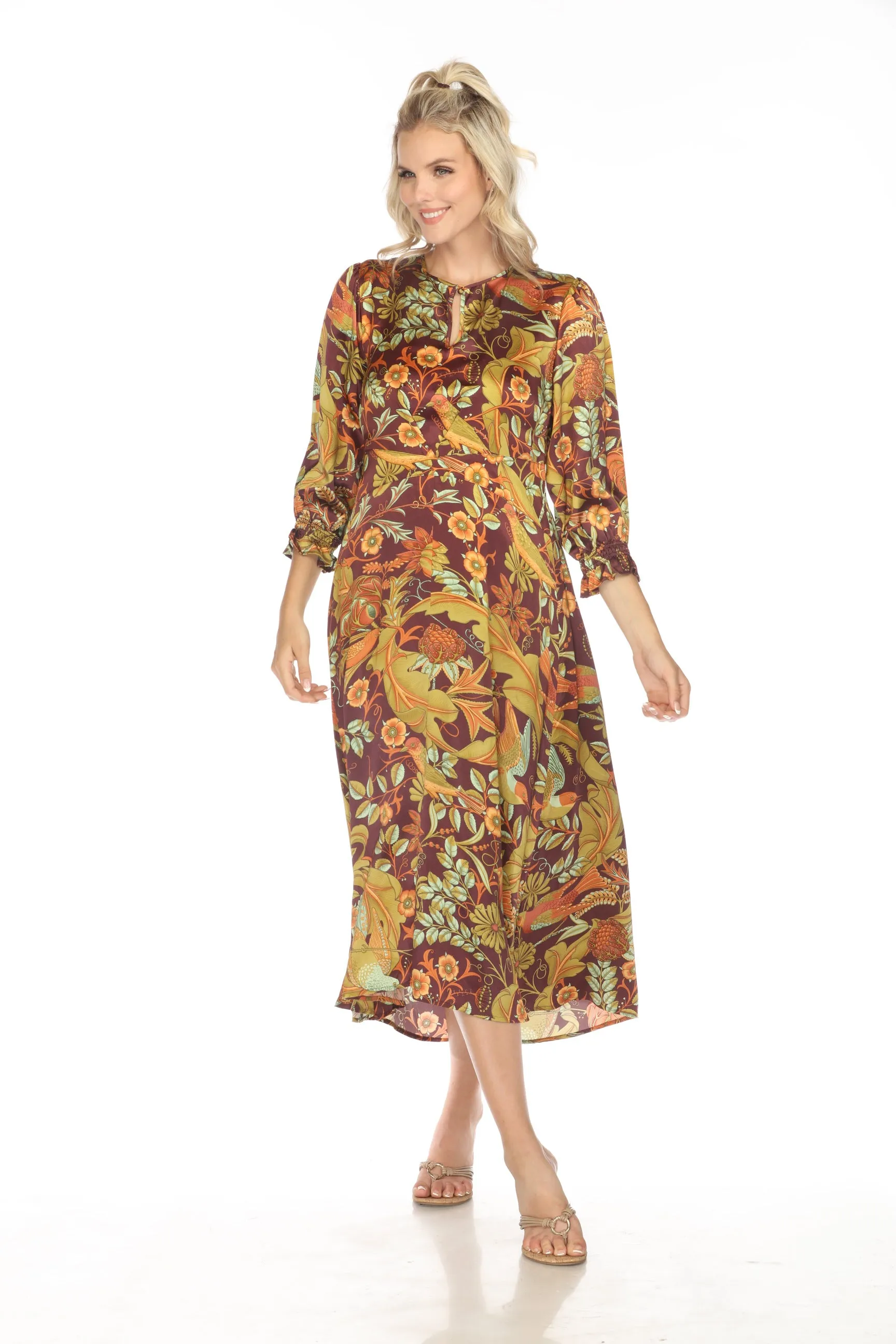 Johnny Was Workshop Salamanca Handkerchief Hem Silk Dress W38923 Boho Chic
