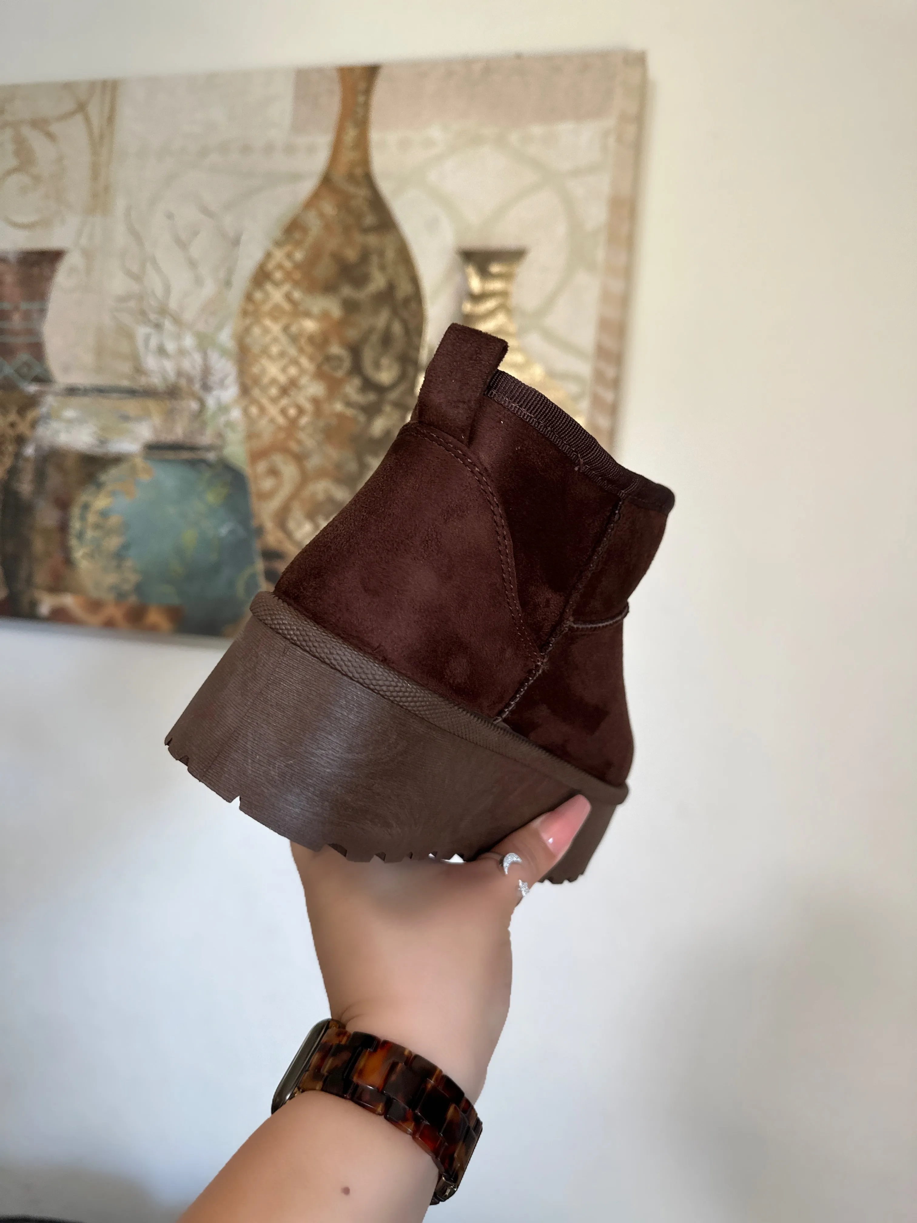Karina Platform Bootie- Brown