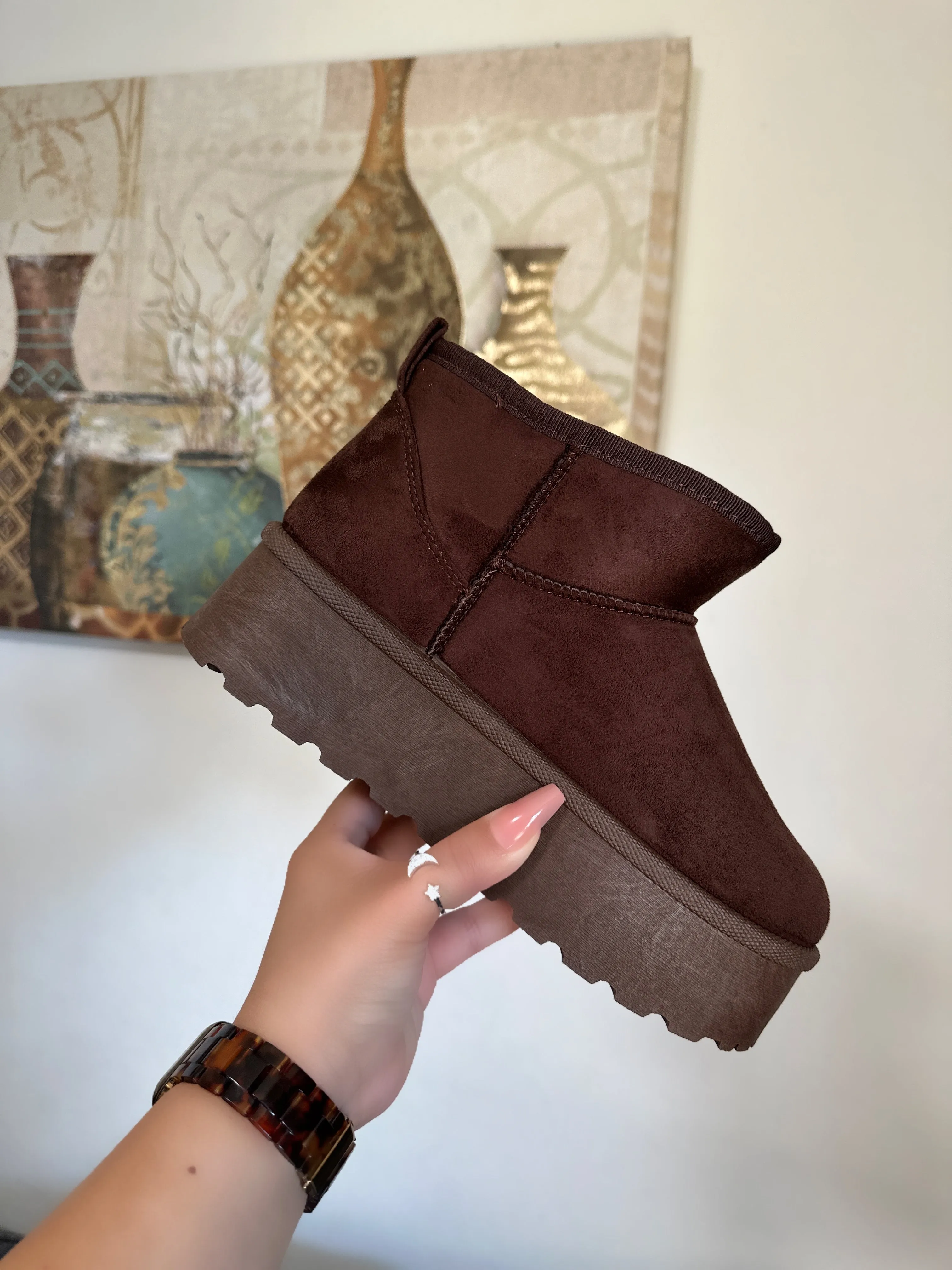 Karina Platform Bootie- Brown