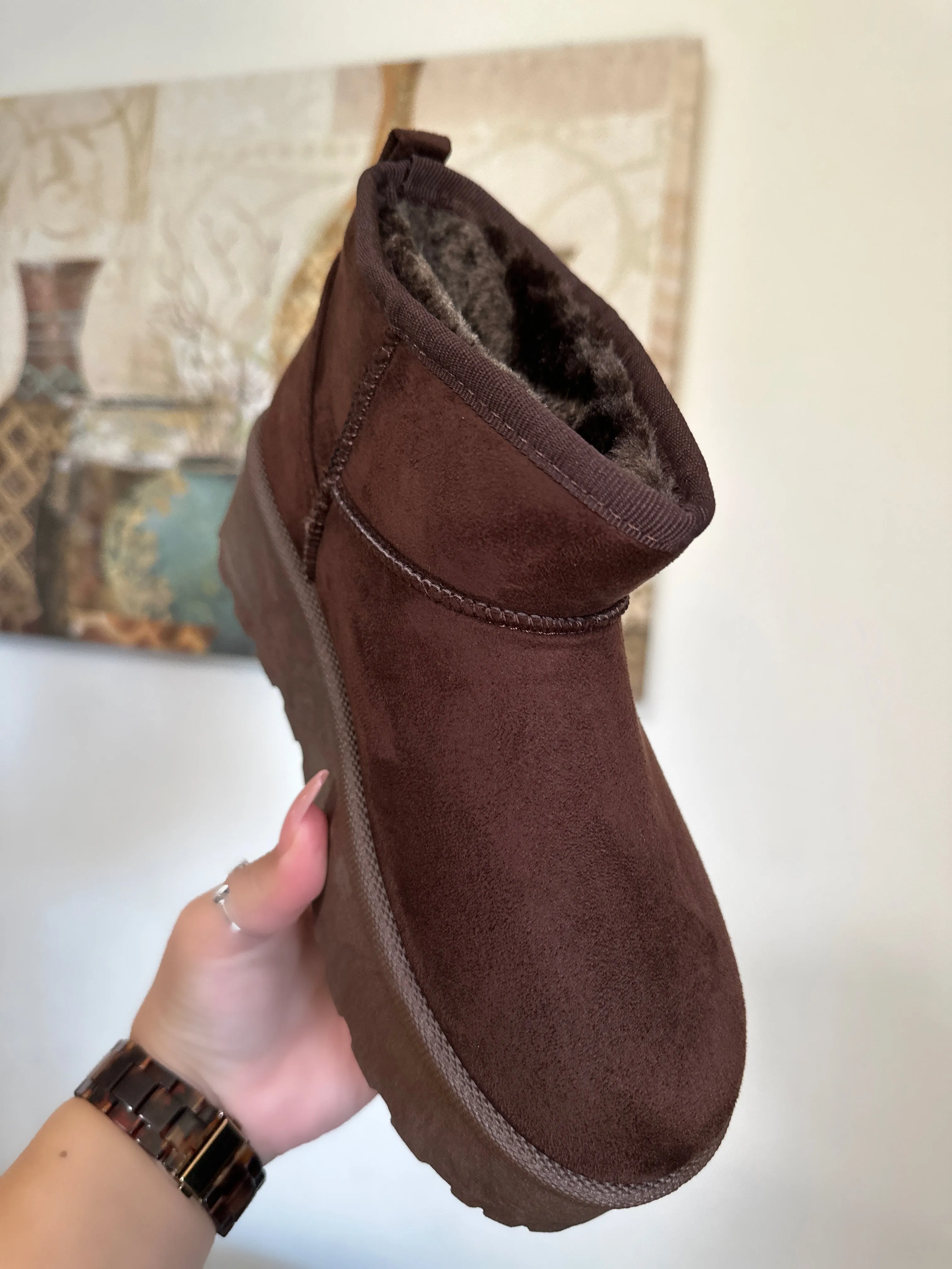 Karina Platform Bootie- Brown
