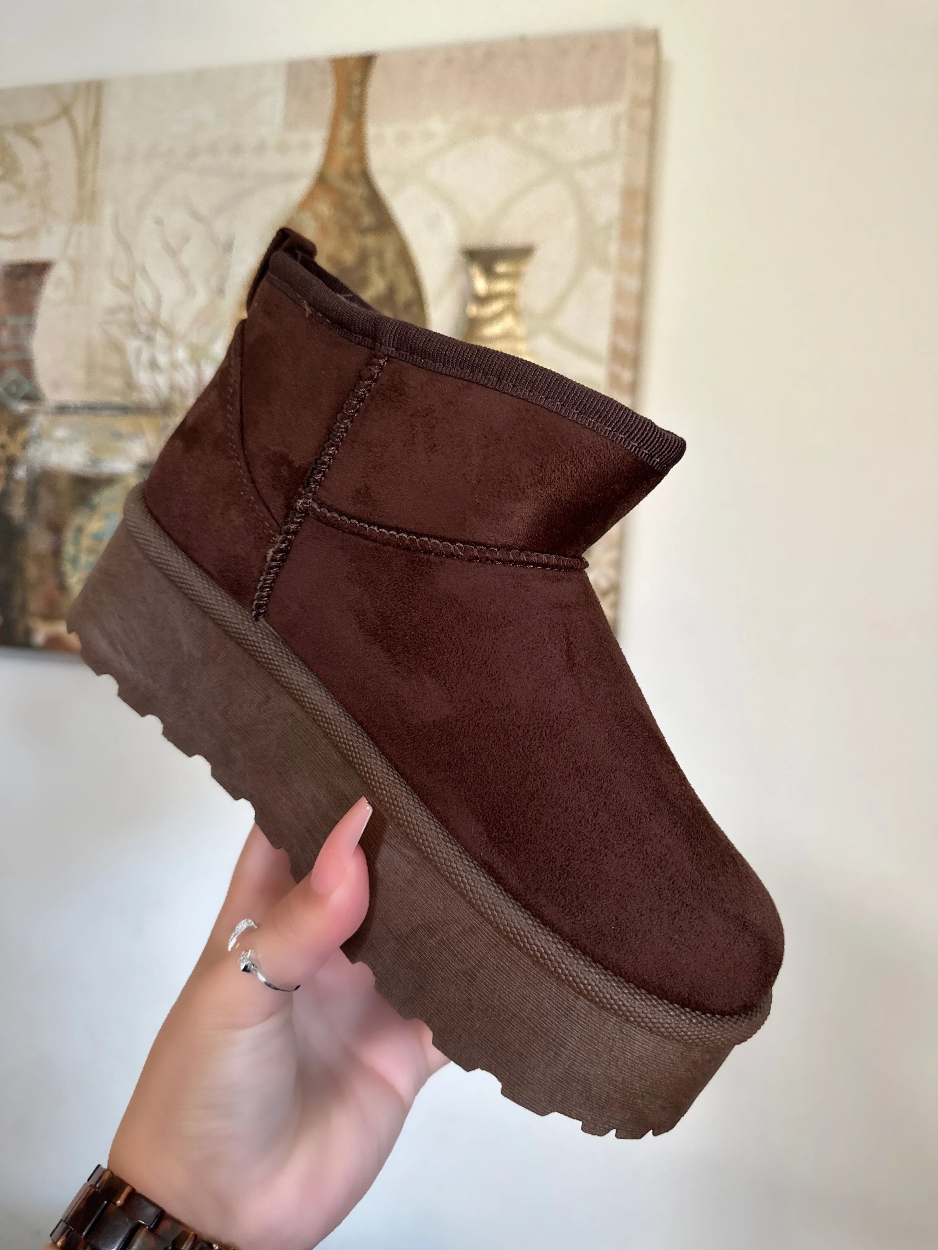 Karina Platform Bootie- Brown