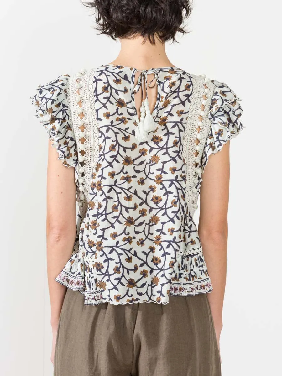 khloe top - crema print