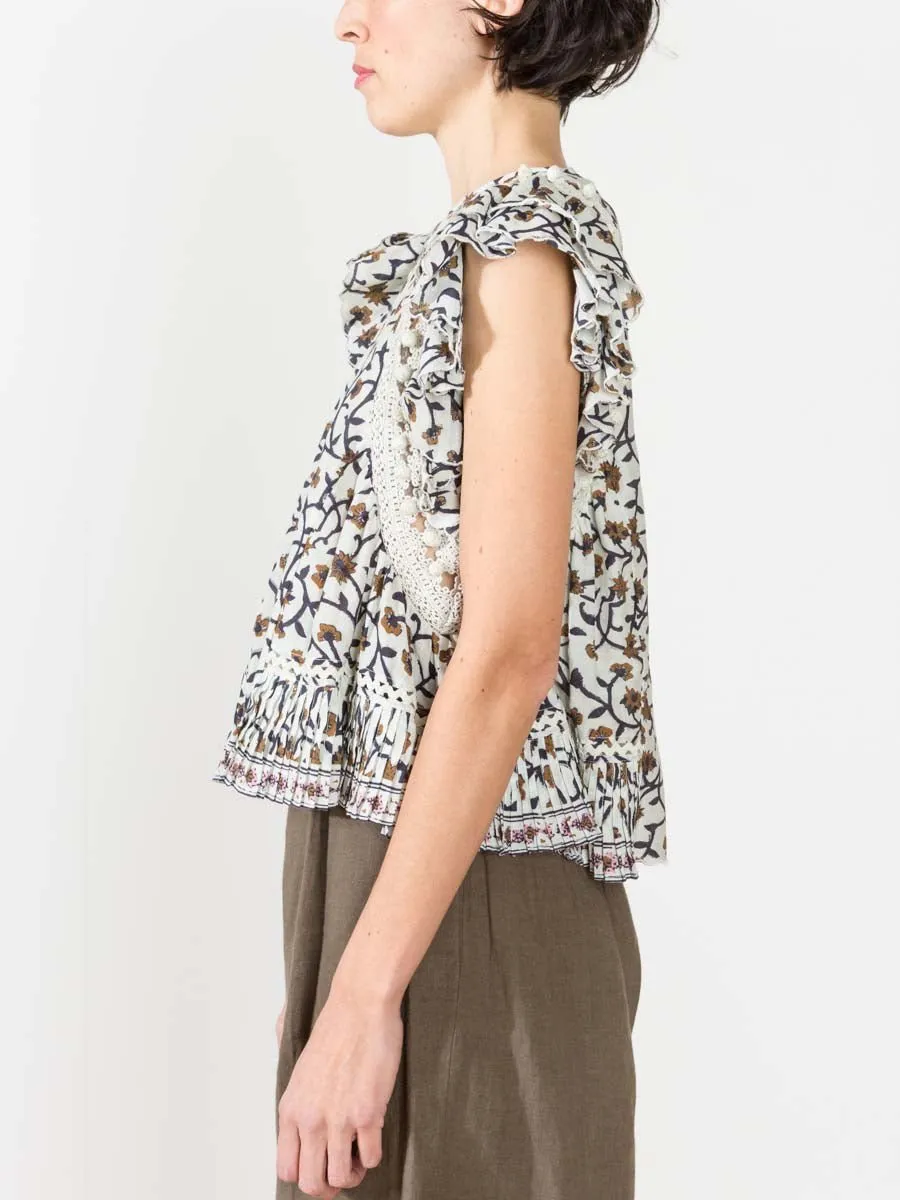 khloe top - crema print
