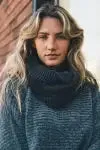 KNIT INFINITY SCARF WITH FAUX SHERPA LINING