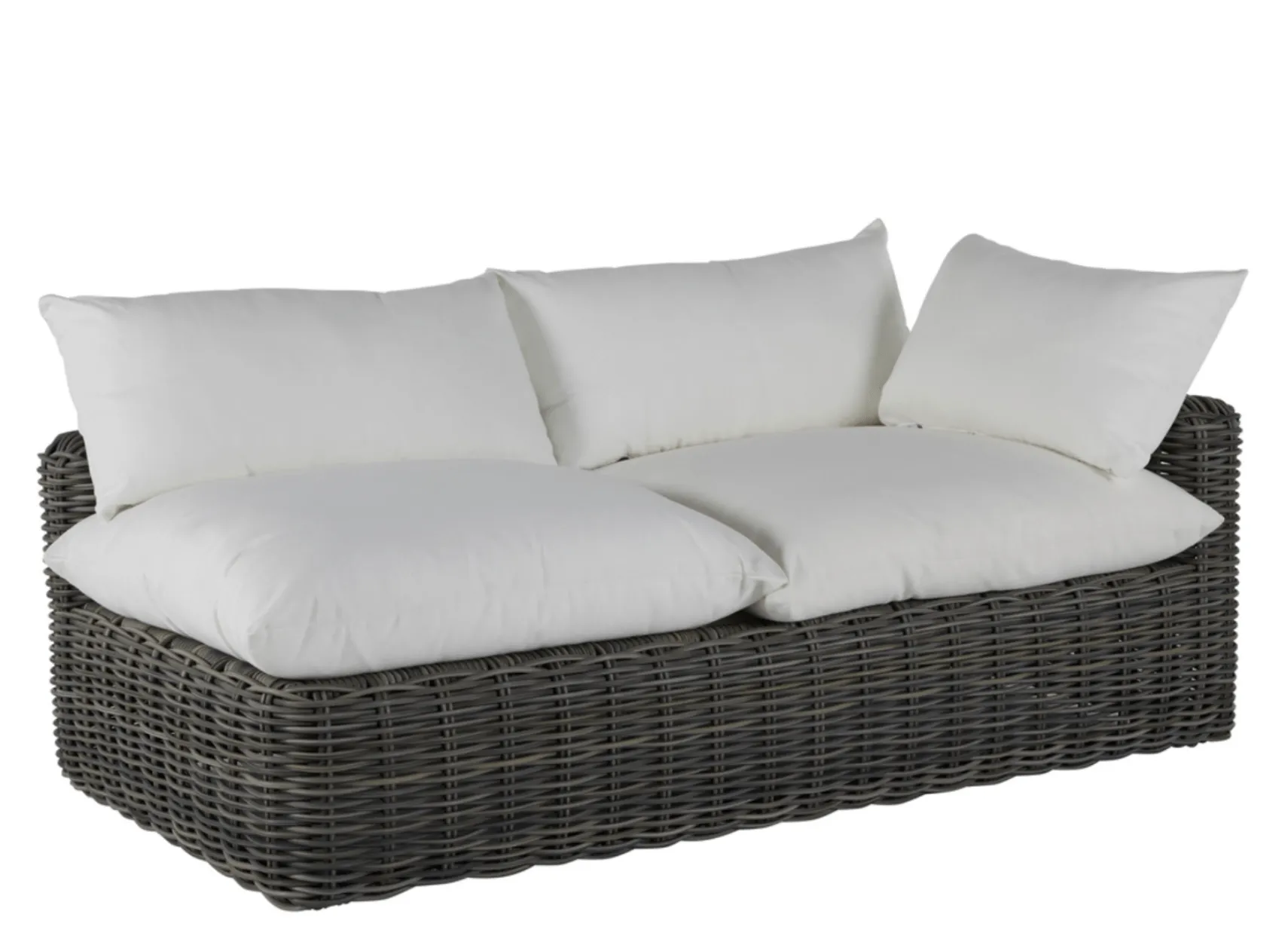 Kona Outdoor Wicker Right Arm Facing Loveseat - Slate Gray
