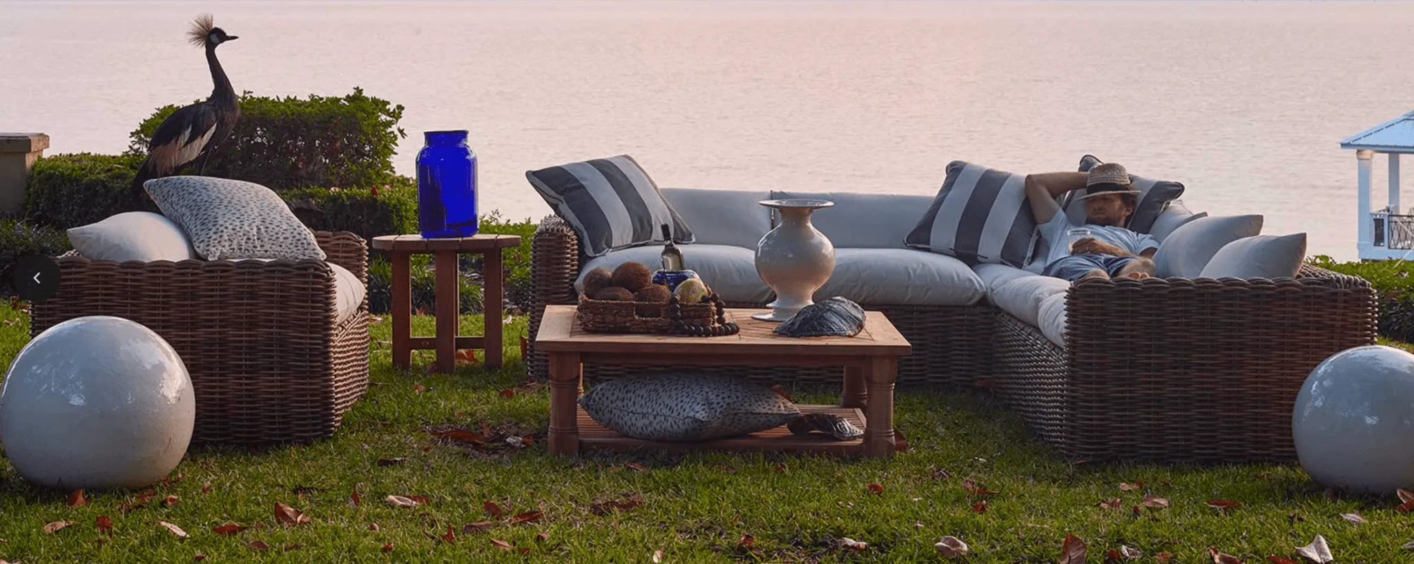 Kona Outdoor Wicker Right Arm Facing Loveseat - Slate Gray