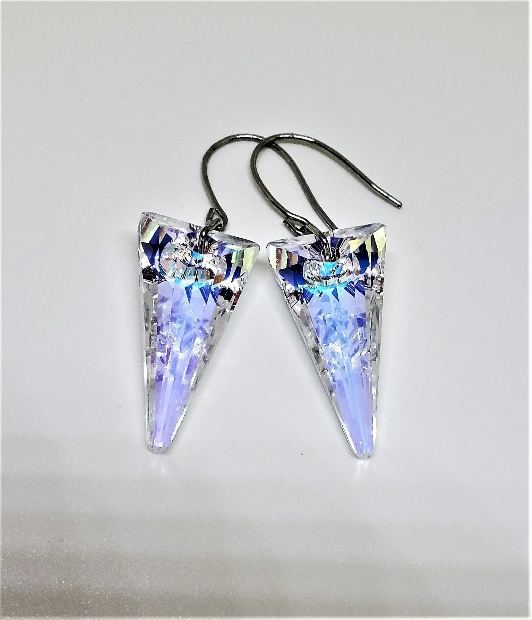 LARGE CRYSTAL ICE PICK EARRINGS