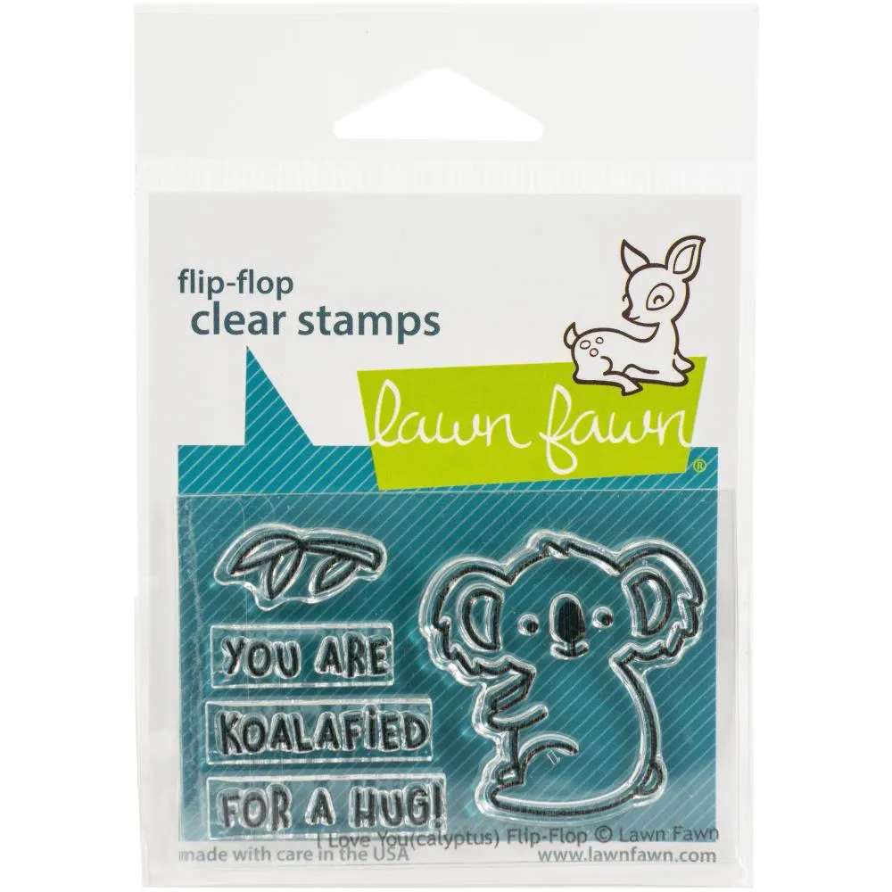Lawn Fawn [Stamp & Die - PART] - (Clear, Photopolymer) - I Love You (Calyptus) Flip Flop