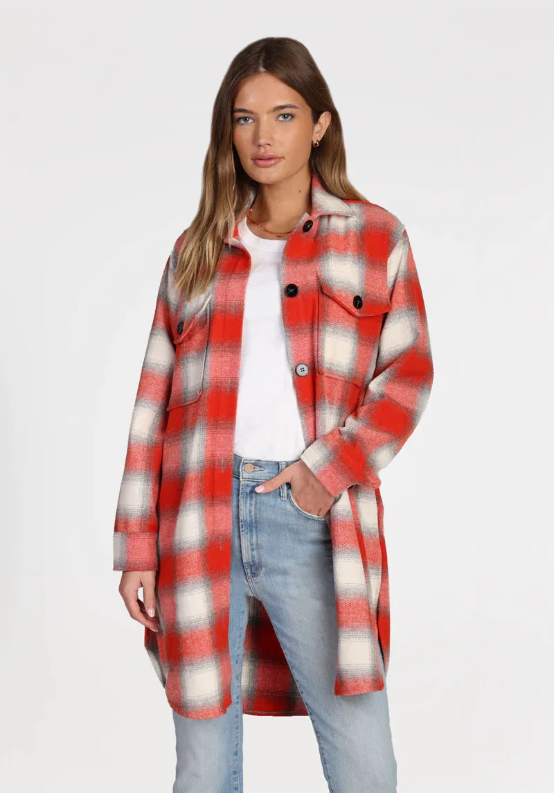 logna plaid long coat