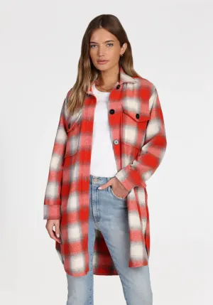 logna plaid long coat