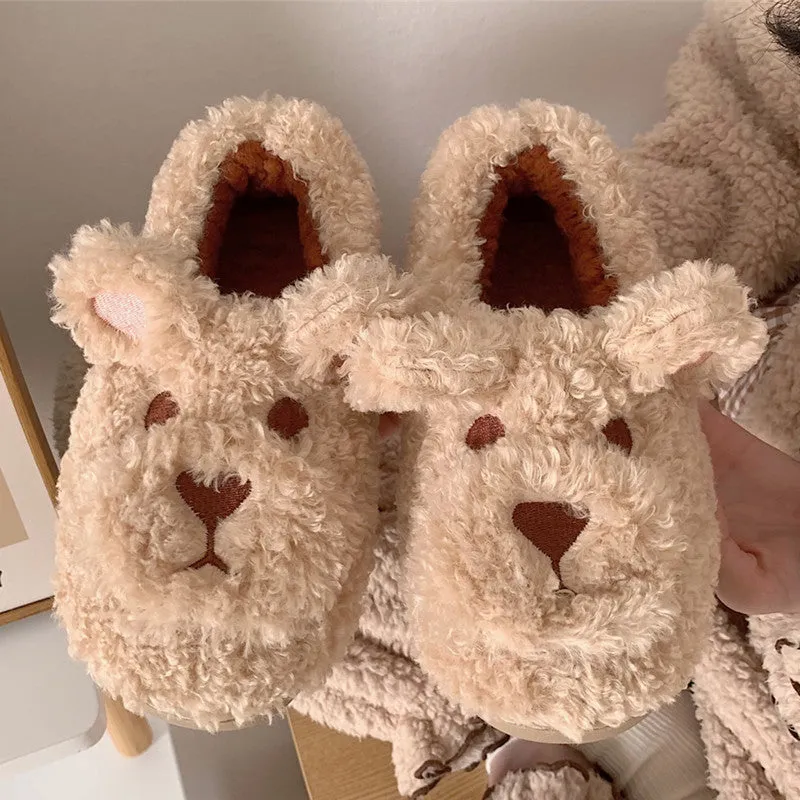 Lovely plush cotton bear shoes UB3485