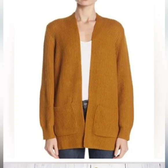 Madewell Nolan Ribbed Open Front Cozy Cardigan