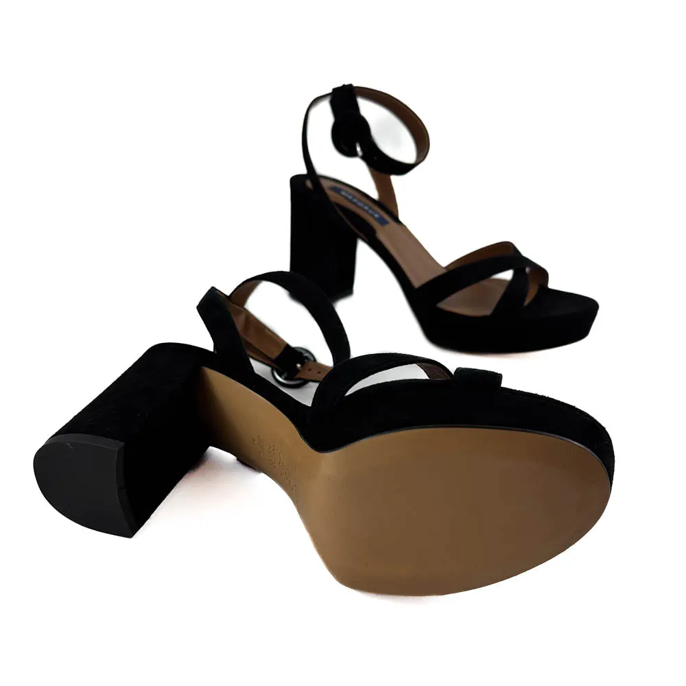 Margaux - The Platform Sandal (Black Suede)