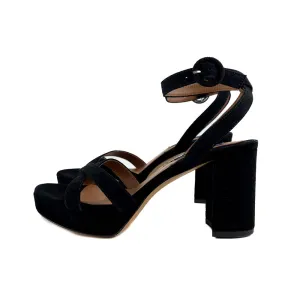 Margaux - The Platform Sandal (Black Suede)