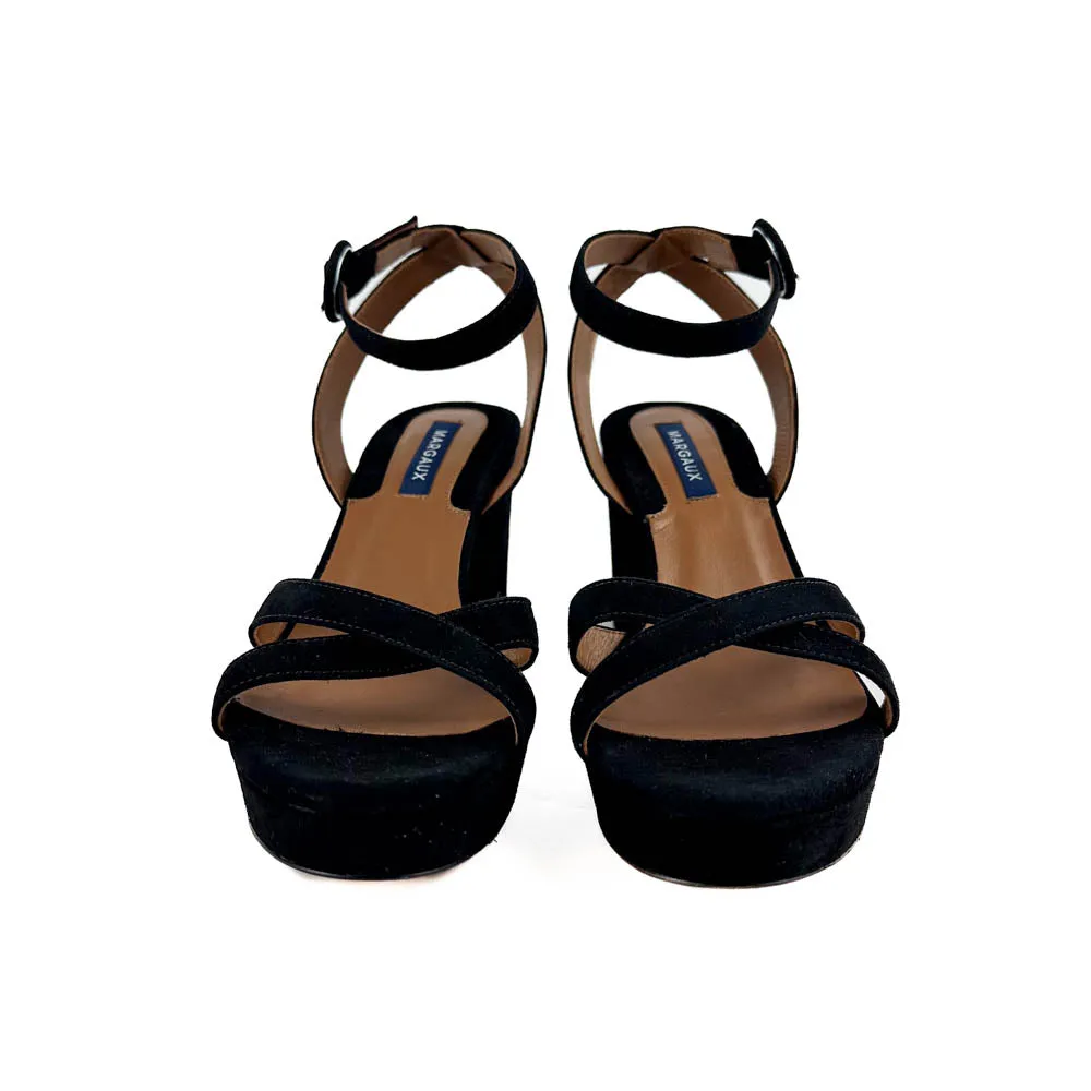 Margaux - The Platform Sandal (Black Suede)