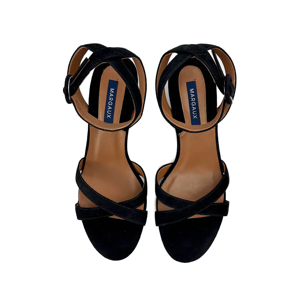Margaux - The Platform Sandal (Black Suede)