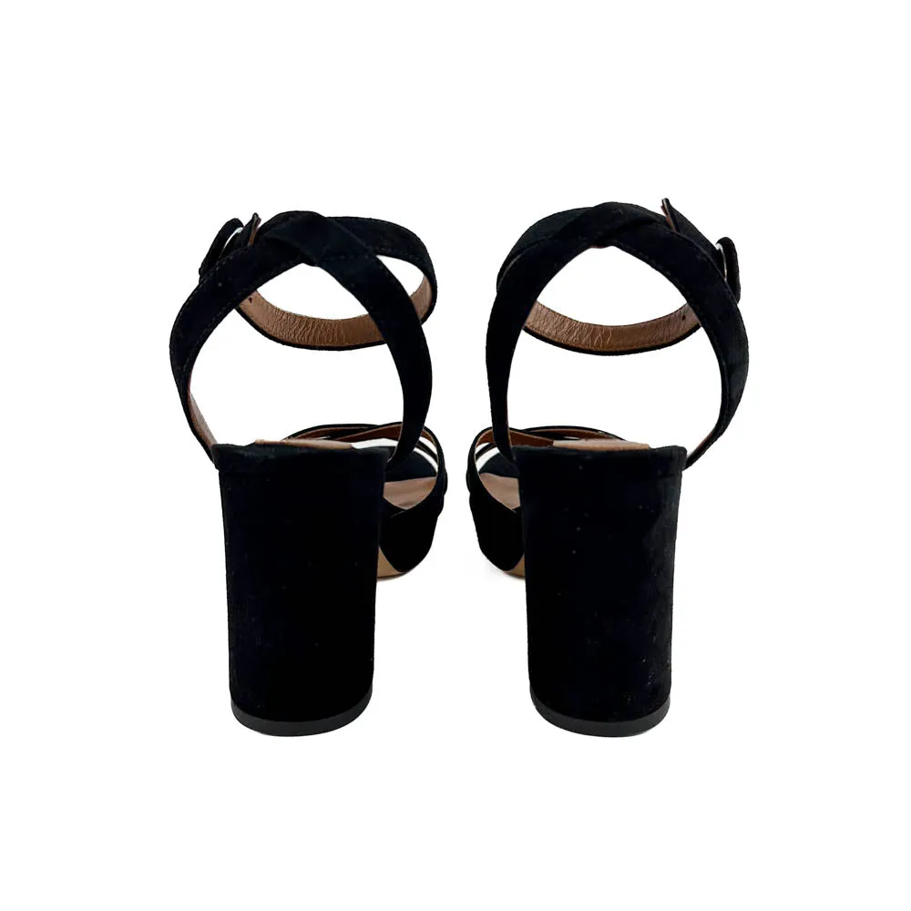 Margaux - The Platform Sandal (Black Suede)