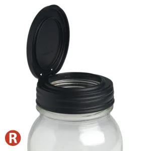 Mason Jar Flip Lid (Black)