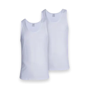 Mens 2 Athletic Vest White