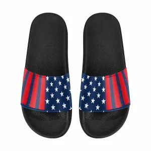 Mens Slide Sandals - Stars and Stripes Print