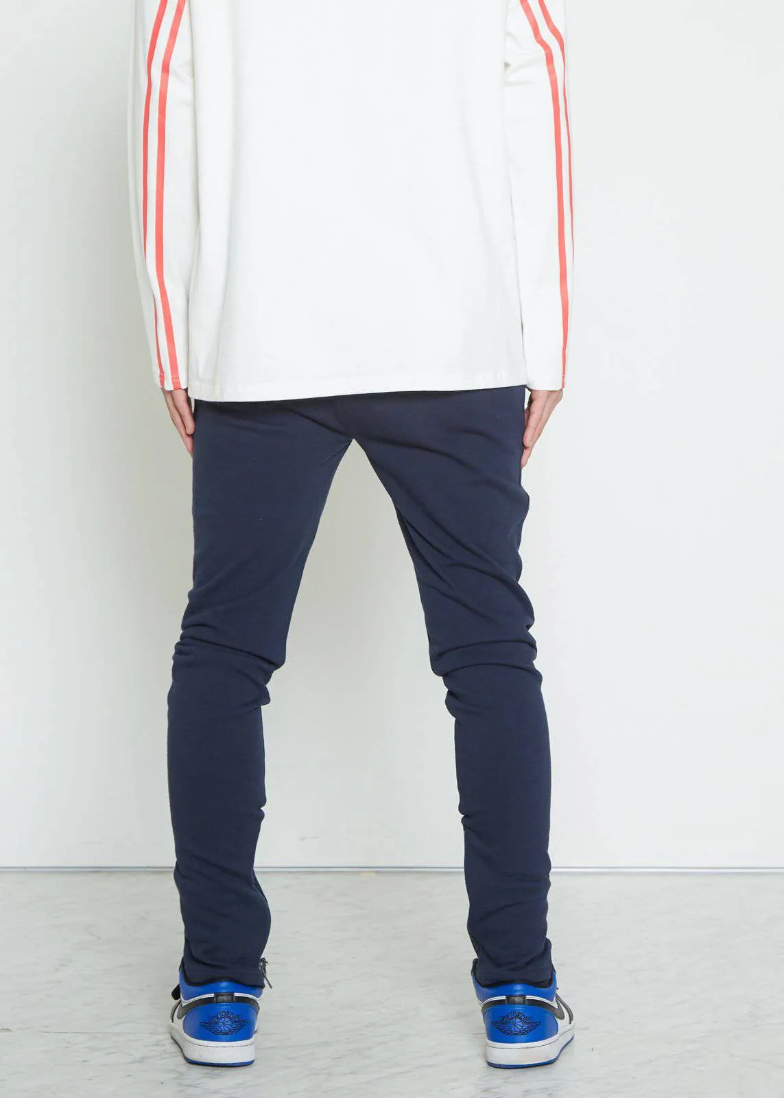 Men's  Zipper Pocket French Terry Sweatpants in Navy